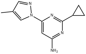 4-Amino-2-cyclopropyl-6-(4-methyl-1H-pyrazol-1-yl)pyrimidine Structure