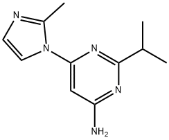 4-Amino-2-(iso-propyl)-6-(1H-2-methylimidazol-1-yl)pyrimidine 구조식 이미지