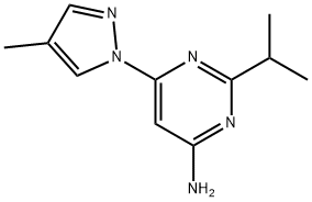 4-Amino-2-(iso-propyl)-6-(1H-4-methylpyrozol-1-yl)pyrimidine Structure