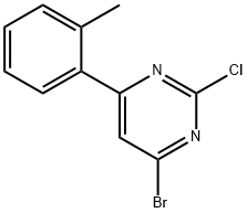 2-Chloro-4-bromo-6-(2-tolyl)pyrimidine 구조식 이미지