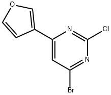 2-Chloro-4-bromo-6-(3-furyl)pyrimidine 구조식 이미지