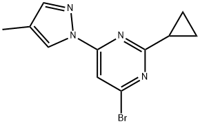 4-Bromo-2-cyclopropyl-6-(4-methyl-1H-pyrazol-1-yl)pyrimidine Structure