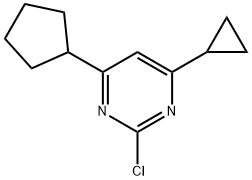 2-chloro-4-(cyclopentyl)-6-cyclopropylpyrimidine 구조식 이미지