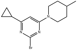 2-bromo-4-(4-methylpiperidin-1-yl)-6-cyclopropylpyrimidine 구조식 이미지