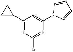 2-bromo-4-(1H-pyrrol-1-yl)-6-cyclopropylpyrimidine Structure