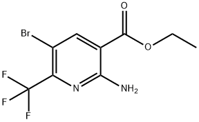 3-Pyridinecarboxylic acid, 2-amino-5-bromo-6-(trifluoromethyl)-, ethyl ester 구조식 이미지