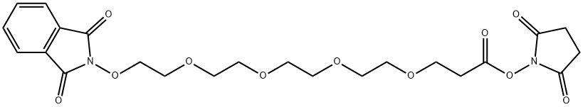 2,5-Dioxopyrrolidin-1-yl 1-(1,3-dioxoisoindolin-2-yloxy)-3,6,9,12-tetraoxapentadecan-15-oate 구조식 이미지