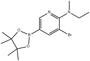 5-Bromo-6-methylethylaminopyridine-3-boronic acid pinacol ester 구조식 이미지