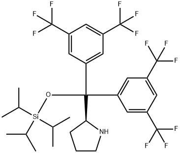 (S)-2-[Bis[3,5-bis(trifluoromethyl)phenyl][[trisisopropylsilyl]oxy]methyl]pyrrolidine Structure