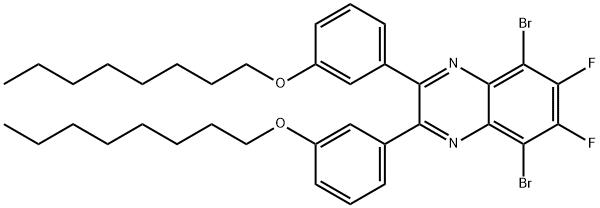 Quinoxaline, 5,8-dibromo-6,7-difluoro-2,3-bis[3-(octyloxy)phenyl]- Structure