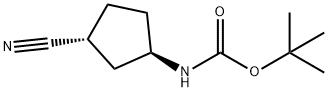 trans-tert-butyl N-(3-cyanocyclopentyl)carbamate 구조식 이미지