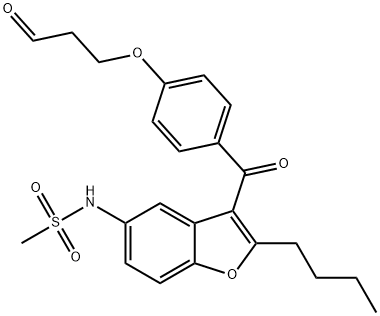 N-(2-butyl-3-[4-(3-oxopropoxy)benzoyl]-1-benzofuran-5-yl)methanesulfonamide 구조식 이미지