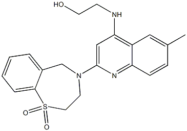 4-(4-((2-hydroxyethyl)amino)-6-methylquinolin-2-yl)-2,3,4,5-tetrahydrobenzo[f][1,4]thiazepine 1,1-dioxide Structure