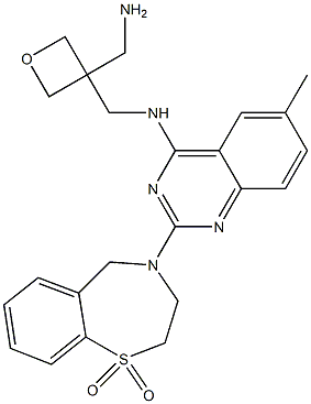 4-(4-(((3-(aminomethyl)oxetan-3-yl)methyl)amino)-6-methylquinazolin-2-yl)-2,3,4,5-tetrahydrobenzo[f][1,4]thiazepine 1,1-dioxide 구조식 이미지