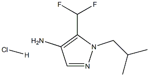 5-(difluoromethyl)-1-(2-methylpropyl)-1H-pyrazol-4-amine hydrochloride Structure