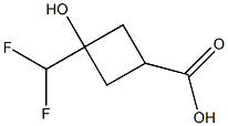 3-(difluoromethyl)-3-hydroxycyclobutane-1-carboxylic acid Structure