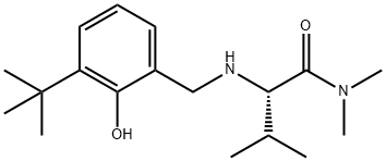 Butanamide, 2-[[[3-(1,1-dimethylethyl)-2-hydroxyphenyl]methyl]amino]-N,N,3-trimethyl-, (2S)- 구조식 이미지