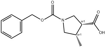 cis-1-Cbz-4-Methyl-pyrrolidine-3-carboxylic acid Structure