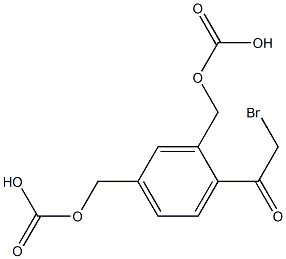 4-(bromoacetyl)-1,3-phenylene dimethyl biscarbonate 구조식 이미지