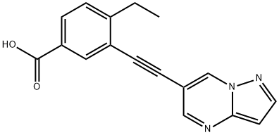 4-ETHYL-3-(2-{PYRAZOLO[1,5-A]PYRIMIDIN-6-YL}ETHYNYL)BENZOIC ACID Structure