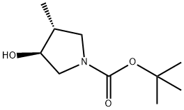 tert-butyl (3S,4R)-3-hydroxy-4-methylpyrrolidine-1-carboxylate 구조식 이미지