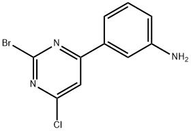 2-Bromo-4-chloro-6-(3-aminophenyl)pyrimidine Structure