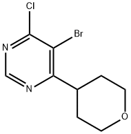 4-Chloro-5-bromo-6-(4-tetrahydropyranyl)pyrimidine 구조식 이미지