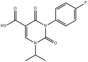 3-(4-fluorophenyl)-1-isopropyl-2,4-dioxo-1,2,3,4-tetrahydropyrimidine- 5-carboxylic acid 구조식 이미지