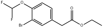 Ethyl 3-Bromo-4-(difluoromethoxy)phenylacetate 구조식 이미지