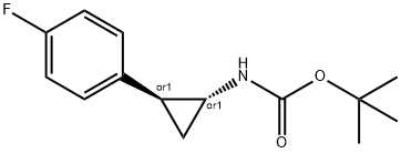 trans-2-(4-Fluoro-phenyl)-cyclopropyl-carbamic acid tert-butyl ester 구조식 이미지