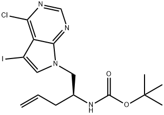 tert-butyl (S)-(1-(4-chloro-5-iodo-7H-pyrrolo[2,3-d]pyrimidin-7-yl)pent-4-en-2-yl)carbamate Structure