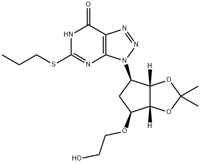 3-((3aS,4R,6S,6aR)-6-(2-hydroxyethoxy)-2,2-dimethyltetrahydro- 4H-cyclopenta[d][1,3]dioxol-4-yl)-5-(propylthio)-3H-[1,2,3] triazolo[4,5-d]pyrimidin-7-ol Structure