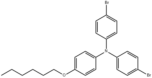 4,4'-Dibromo-4''-(hexyloxy)triphenylamine 구조식 이미지