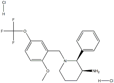 (2S,3S)-N-[[2-Methoxy-5-(trifluoromethoxy)phenyl]methyl]-2-phenyl-3-piperidinamine dihydrochloride 구조식 이미지