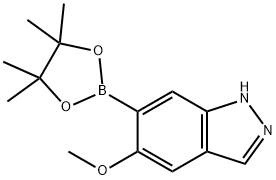 5-Methoxy-6-(4,4,5,5-tetramethyl-1,3,2-dioxaborolan-2-yl)-1H-indazole 구조식 이미지