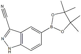 5-(4,4,5,5-tetramethyl-1,3,2-dioxaborolan-2-yl)-1H-indazole-3-carbonitrile 구조식 이미지