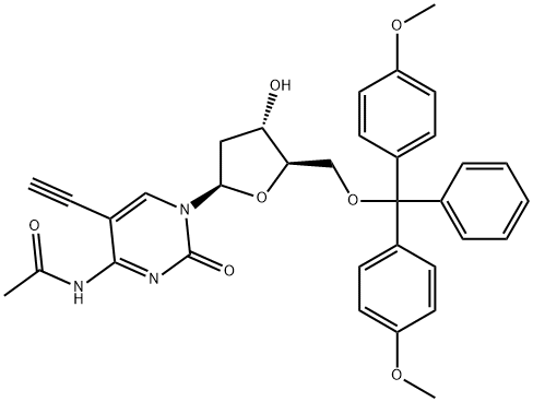 N4-Acetyl-5'-O-(4,4'-dimethoxytrityl)-5-ethynyl-2'-deoxycytidine Structure