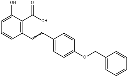 2-(4-(benzyloxy)styryl)-6-hydroxybenzoic acid 구조식 이미지
