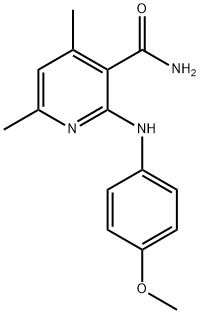 2-(4-methoxyanilino)-4,6-dimethylnicotinamide 구조식 이미지