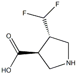 (3S,4S)-4-(difluoromethyl)pyrrolidine-3-carboxylic acid Structure