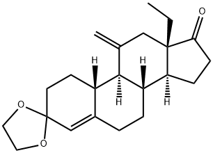 3,3-Ethylenedioxy-13-ethyl-11-methylene-gon-4-en-17-one 구조식 이미지
