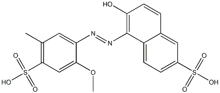 6-hydroxy-5-{(2-methoxy-5-methyl-4-sulphophenyl)azo}-2-naphthalenesulfonic acid Structure
