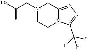 1,2,4-Triazolo[4,3-a]pyrazine-7(8H)-acetic acid, 5,6-dihydro-3-(trifluoromethyl)- Structure