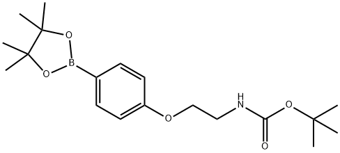 {2-[4-(4,4,5,5-Tetramethyl-[1,3,2]dioxaborolan-2-yl)-phenoxy]-ethyl}-carbamic acid tert-butyl ester 구조식 이미지