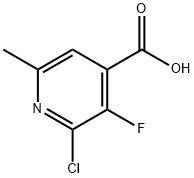 2-chloro-3-fluoro-6-methyl-4-pyridinecarboxylic acid Structure