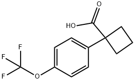 1-[4-(Trifluoromethoxy)phenyl]cyclobutanecarboxylic Acid 구조식 이미지