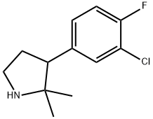 3-(3-chloro-4-fluorophenyl)-2,2-dimethylpyrrolidine Structure
