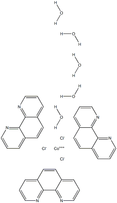 tris(1,10-phenanthroline)cobalt(III) trichloride pentahydrate Structure