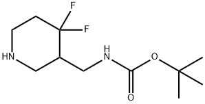 tert-butyl ((4,4-difluoropiperidin-3-yl)methyl)carbamate Structure