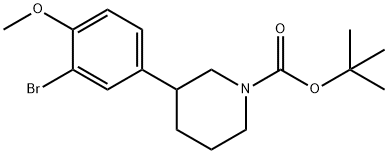TERT-BUTYL 3-(3-BROMO-4-METHOXYPHENYL)PIPERIDINE-1-CARBOXYLATE 구조식 이미지